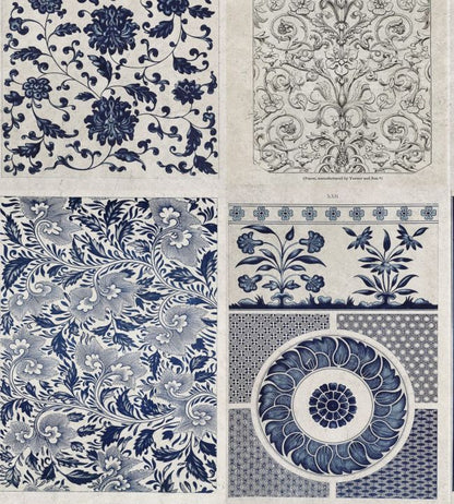 Chinese Pattern Wallpaper - Blue