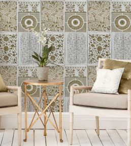 Chinese Pattern Room Wallpaper - Sand