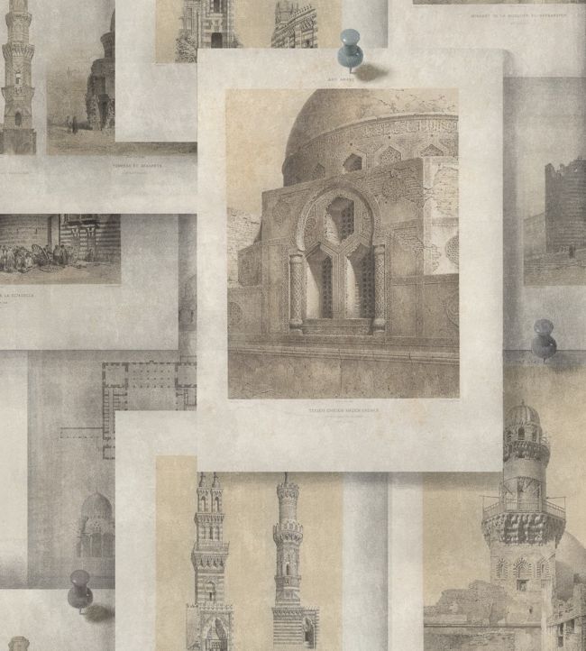 Arabian Monuments Wallpaper - Cream