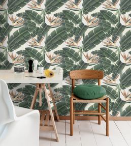 Tropical Bloom Room Wallpaper - Green