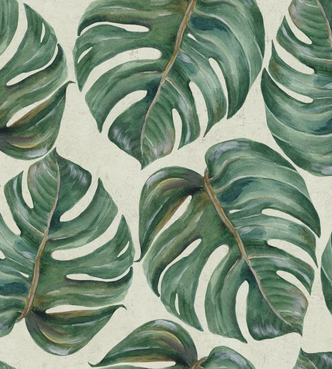 Tropical Leaf Wallpaper - Green