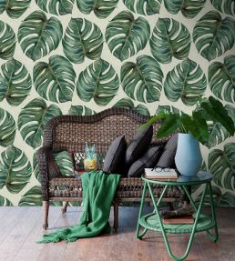 Tropical Leaf Room Wallpaper - Green