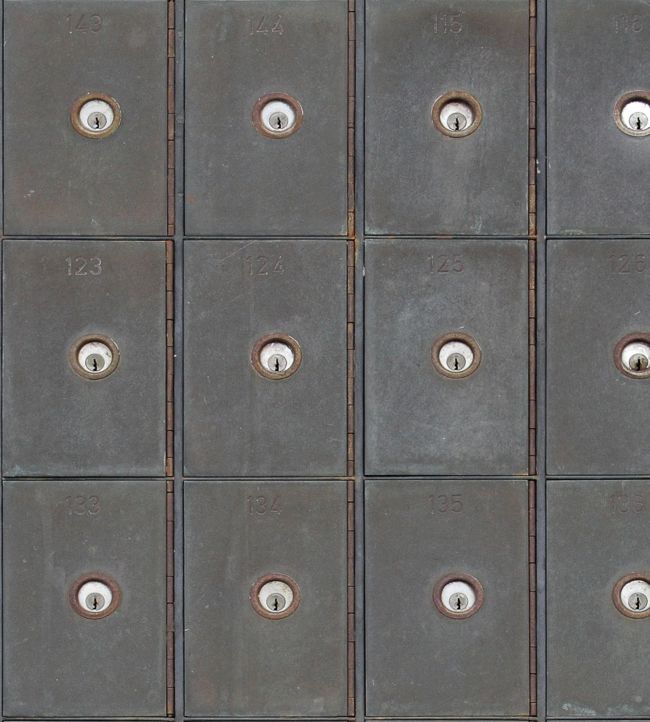 Industrial Metal Cabinets Wallpaper - Gray