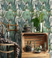 Succulentus Room Wallpaper - Teal