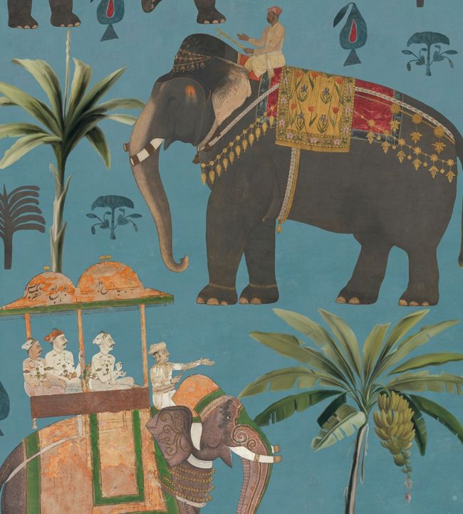 The Procession Wallpaper - Blue 