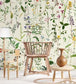 Aquafleur Room Wallpaper - Cream