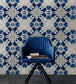 Shibori Flower Room Wallpaper - Blue