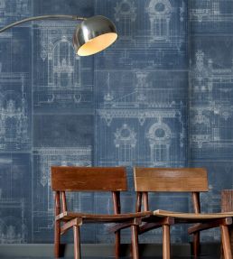 Garnier Room Wallpaper - Blue