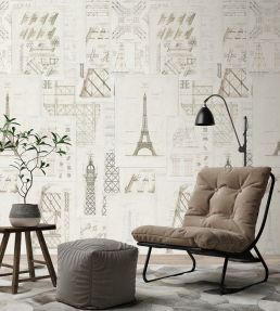 Grand Eiffel Room Wallpaper - Cream