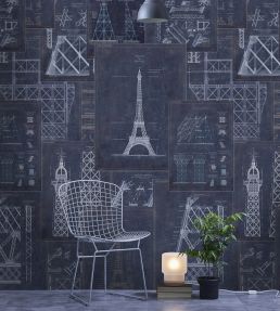 Grand Eiffel Room Wallpaper - Blue