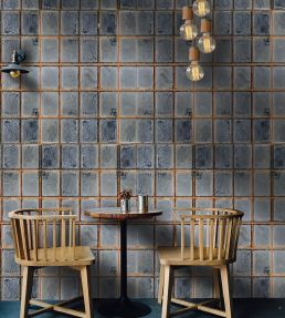 Foundry Wall Room Wallpaper - Blue