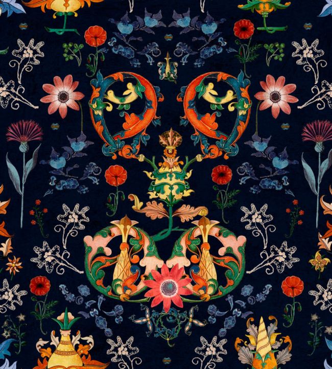 Transylvania Folk Wallpaper - Blue 