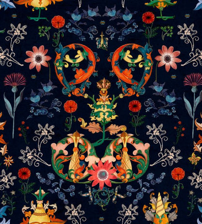 Transylvania Folk Wallpaper - Blue 