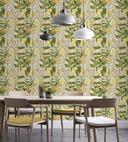 Mimulus Room Wallpaper - Green
