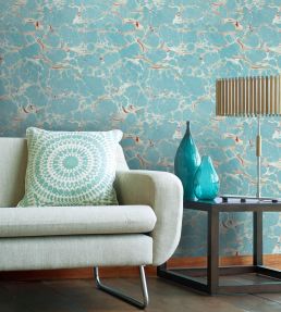 Marbled Room Wallpaper - Teal