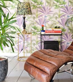 Palmeras Room Wallpaper - Purple