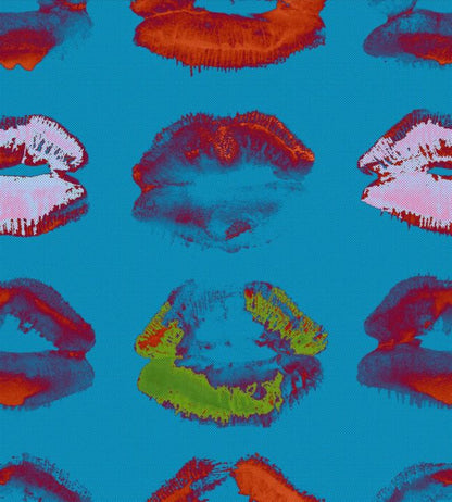 Neon Kiss Wallpaper - Teal 