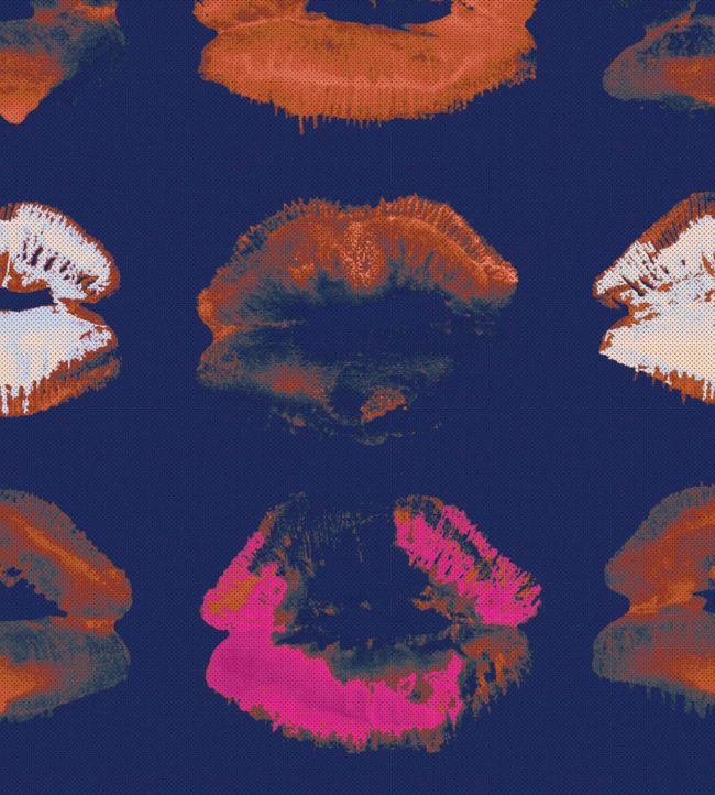 Neon Kiss Wallpaper - Blue 