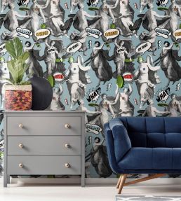 Watch Out Room Wallpaper - Teal