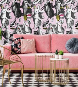 Watch Out Room Wallpaper - Pink