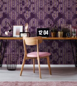 Washed Shibori Room Wallpaper - Purple