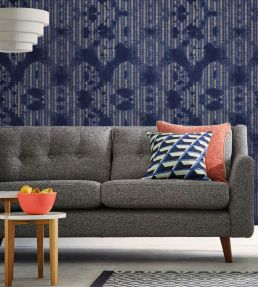 Washed Shibori Room Wallpaper - Blue