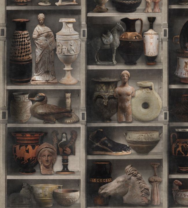 Greek Pottery Wallpaper - Brown