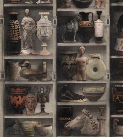 Greek Pottery Wallpaper - Brown