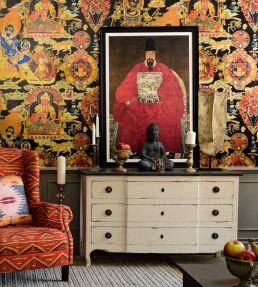 Tibetan Tapestry Room Wallpaper - Multicolor