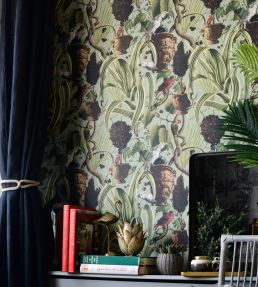Exotic Menagerie Room Wallpaper - Green