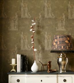 Sculptural Room Wallpaper - Green