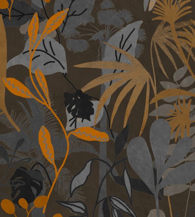 Carribbean Garden Wallpaper - Brown
