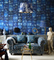 Aizome Collage Room Wallpaper - Blue 