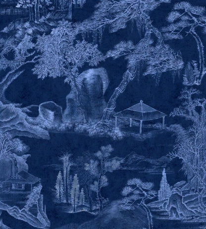 Asian Scenery Wallpaper - Blue