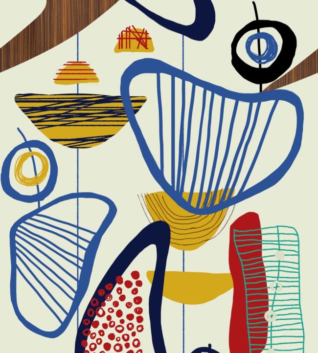 Suspended Forms Wallpaper - Multicolor