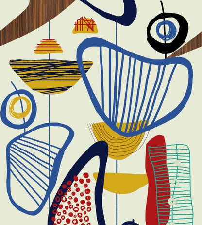 Suspended Forms Wallpaper - Multicolor