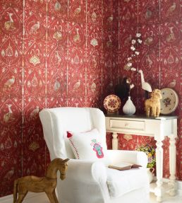 Hunter's Tapestry Room Wallpaper - Red