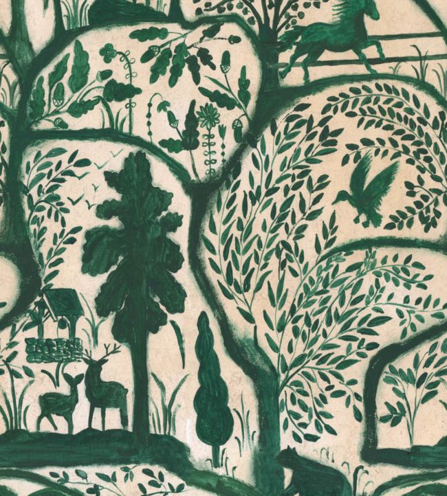 The Enchanted Woodland Wallpaper - Green 