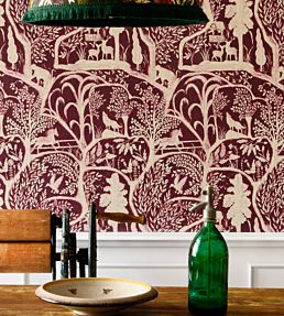 The Enchanted Woodland Room Wallpaper - Red
