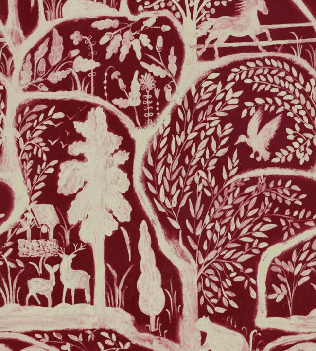 The Enchanted Woodland Wallpaper - Red
