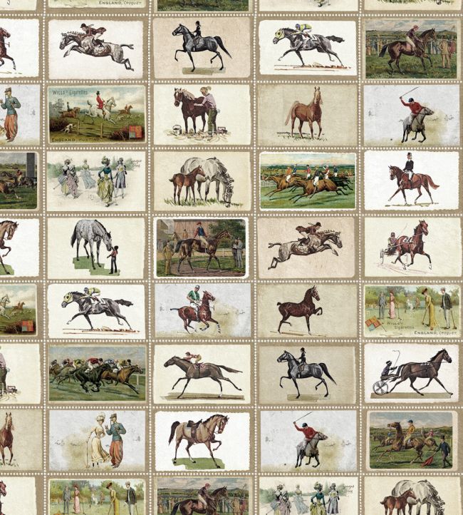 English Equestrian Stamps Wallpaper - Brown