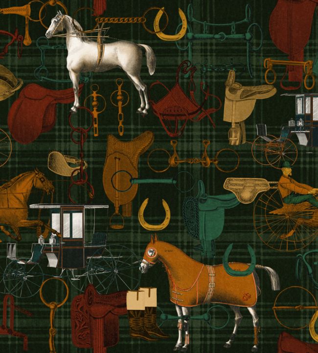 The Jockey Wallpaper - Green 