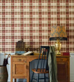 Countryside Plaid Room Wallpaper - Red