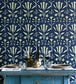 Tulipan Room Wallpaper - Blue