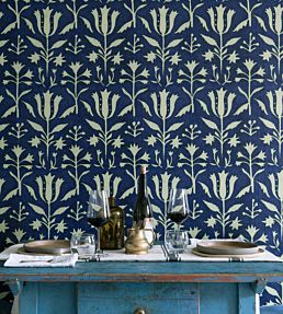 Tulipan Room Wallpaper - Blue