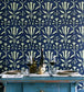 Tulipan Room Wallpaper - Blue