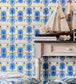 Mykonos Villa Room Wallpaper - Teal