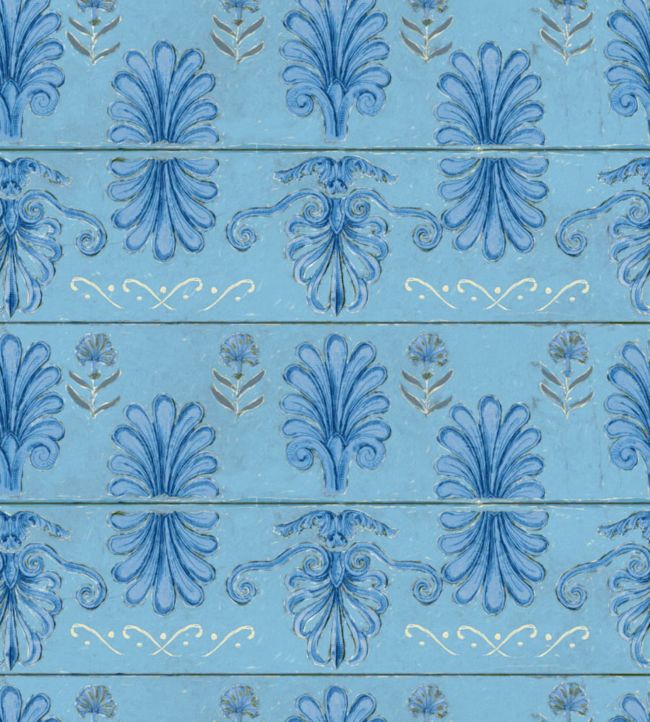 Mykonos Villa Wallpaper - Blue 