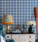 Aegean Tiles Room Wallpaper - Blue