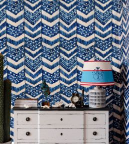 Turkish Ikat Room Wallpaper - Blue